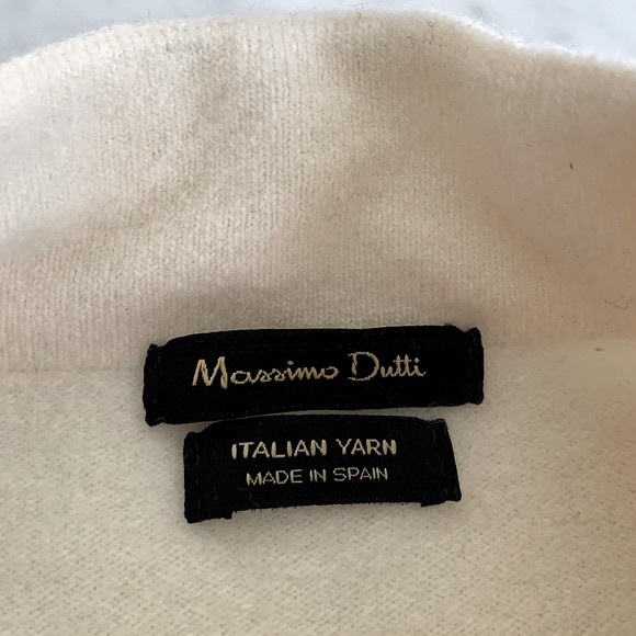 Massimo Dutti cream cashmere blend sleeveless mock neck sweater size S - Picture 5 of 7